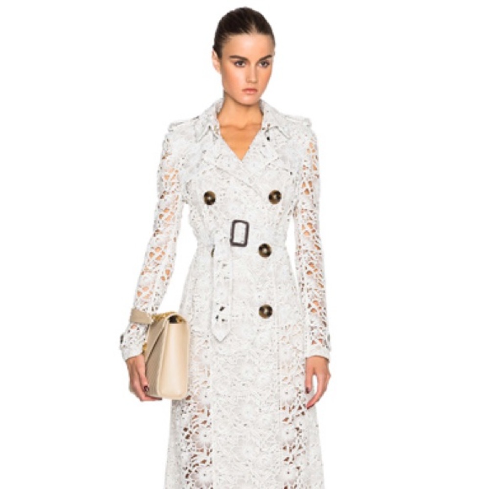 Burberry Prorsum Floral Macrame trench coat 38